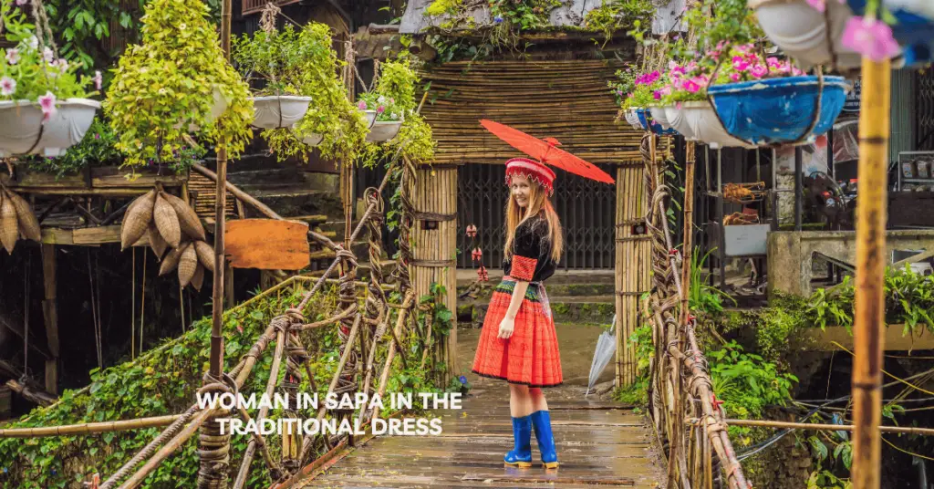 Places to visit in Vietnam- Hmong Da Tourist in traditional dress in Sapa